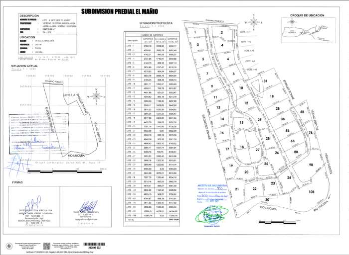 Planos Venta de Dos Parcelas en Condominio El Mao con Terma Privada y Orilla de Ro