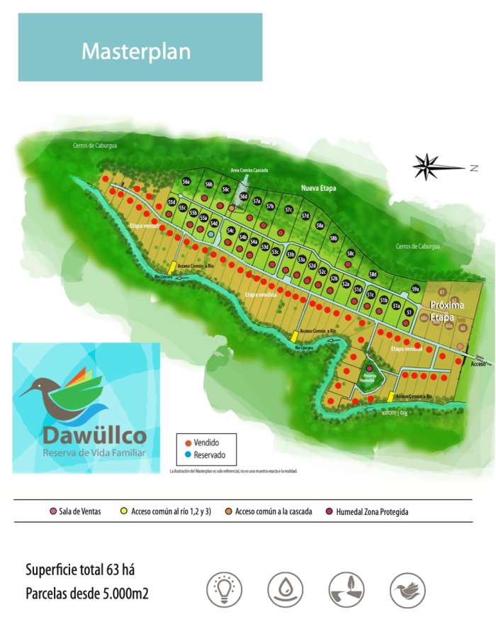 Plans Venta Parcela 51 C en Loteo Dawlco con orilla de ro