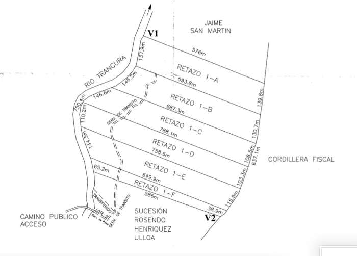 Planos Venta Campo 8 hectreas con orilla de ro Trancura en Puesco Bajo 