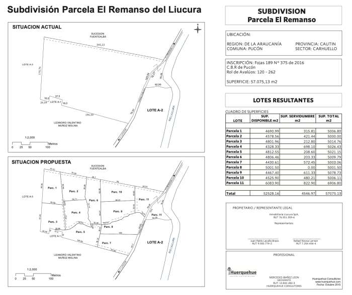 Planos Venta Parcela N6 El Remanso del Liucura